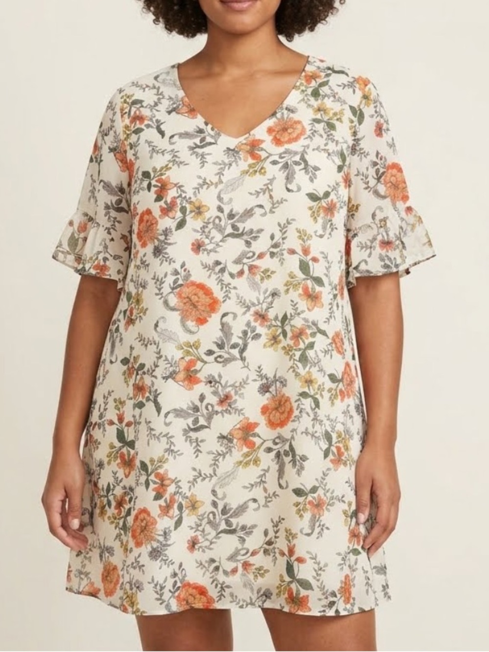 TACERA Floral Mini Shift Dress 2X